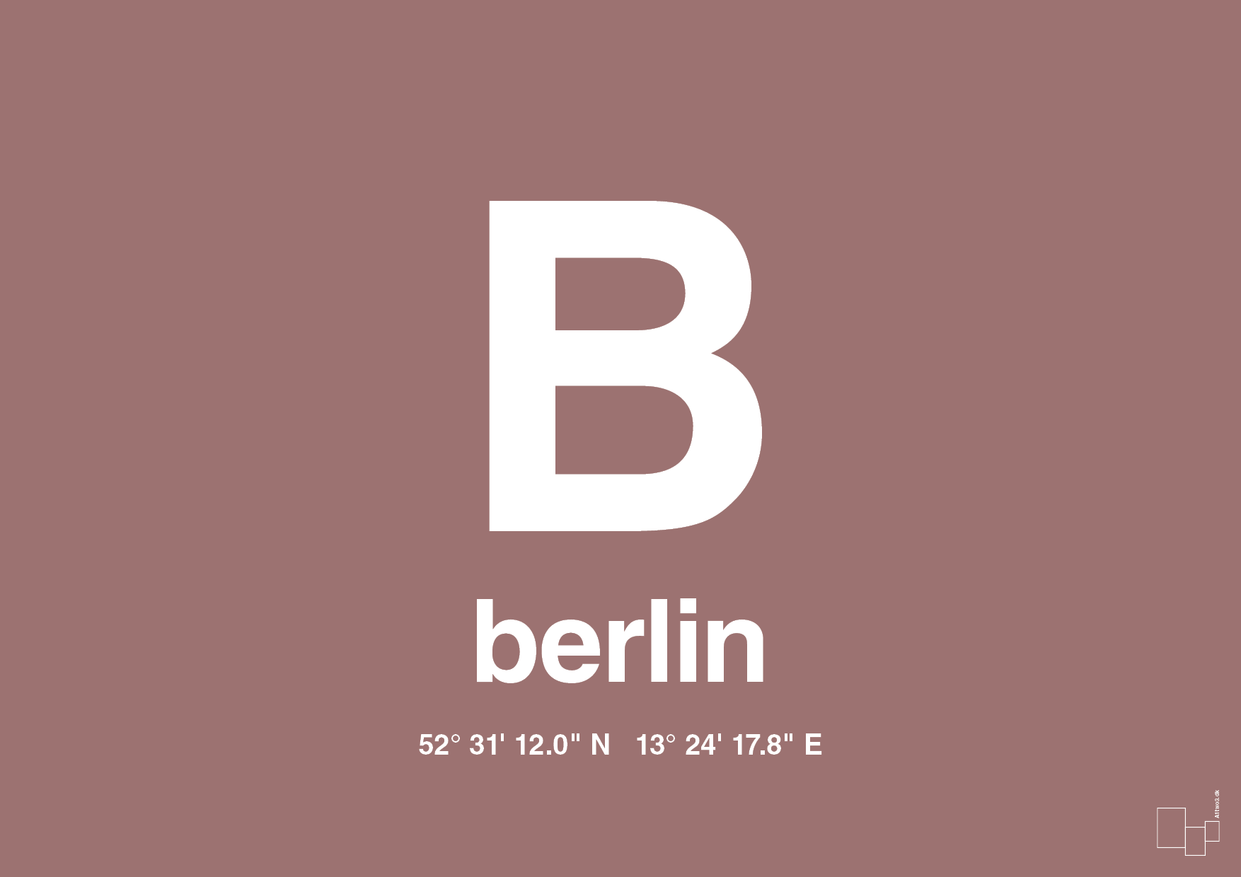 plakat: byplakat berlin med koordinater - plum-Byer-A1two3