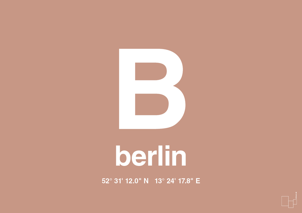 plakat: byplakat berlin med koordinater - powder-Byer-A1two3