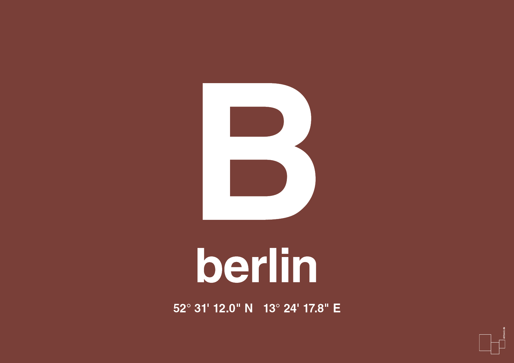plakat: byplakat berlin med koordinater - red pepper-Byer-A1two3
