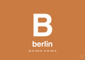 plakat: byplakat berlin med koordinater - rumba orange-Byer-A1two3