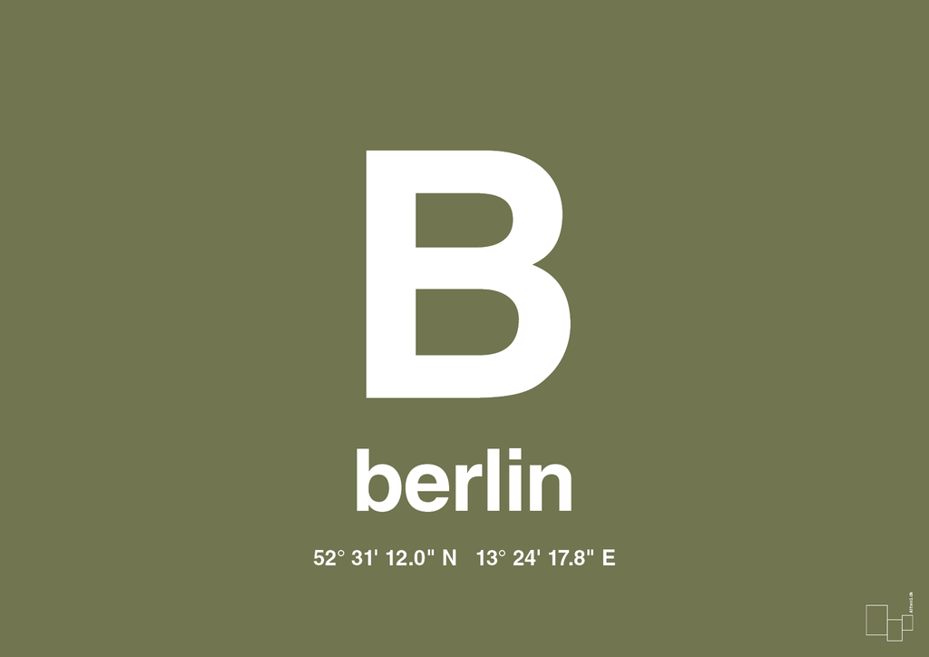 plakat: byplakat berlin med koordinater - secret meadow-Byer-A1two3
