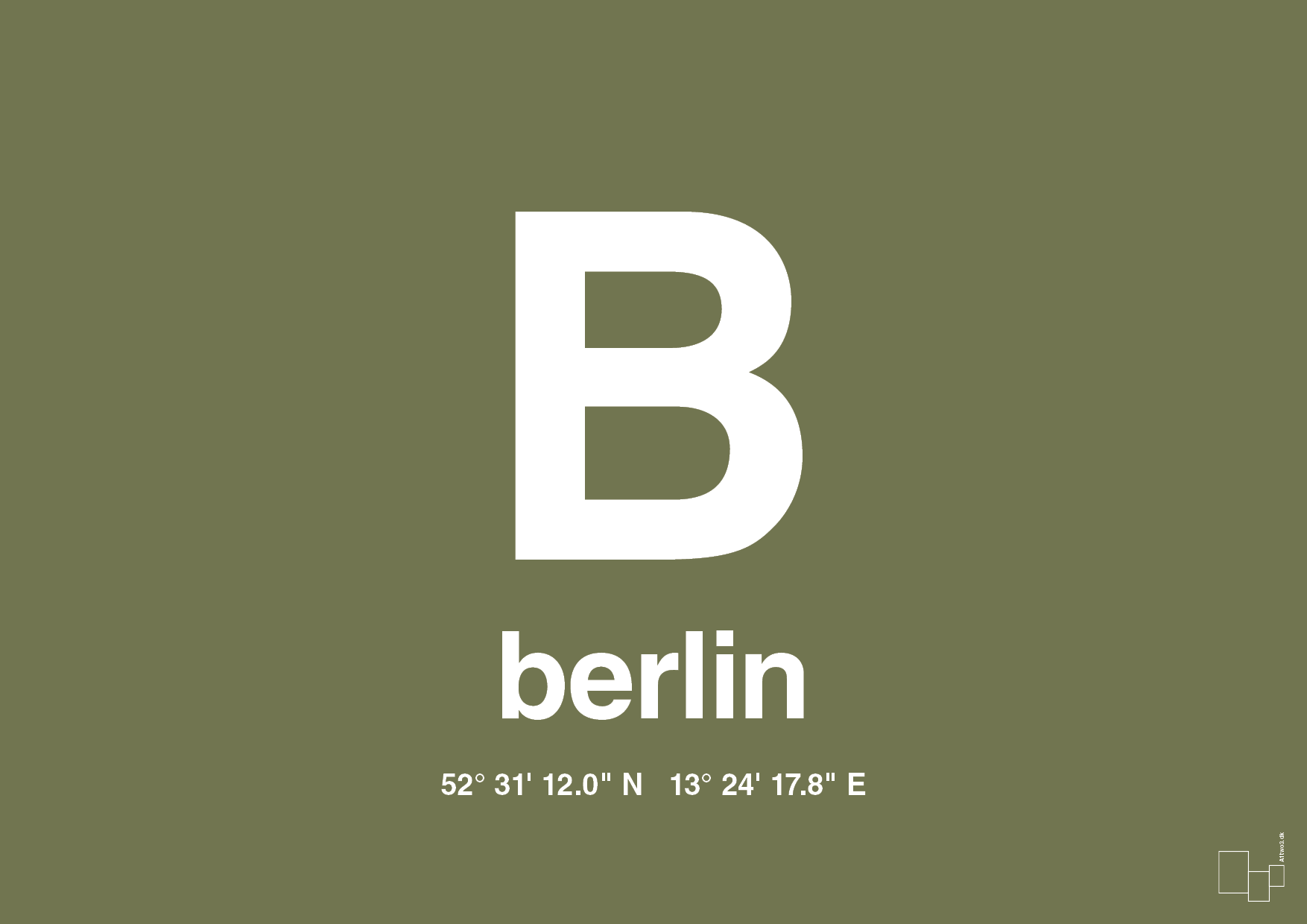 plakat: byplakat berlin med koordinater - secret meadow-Byer-A1two3