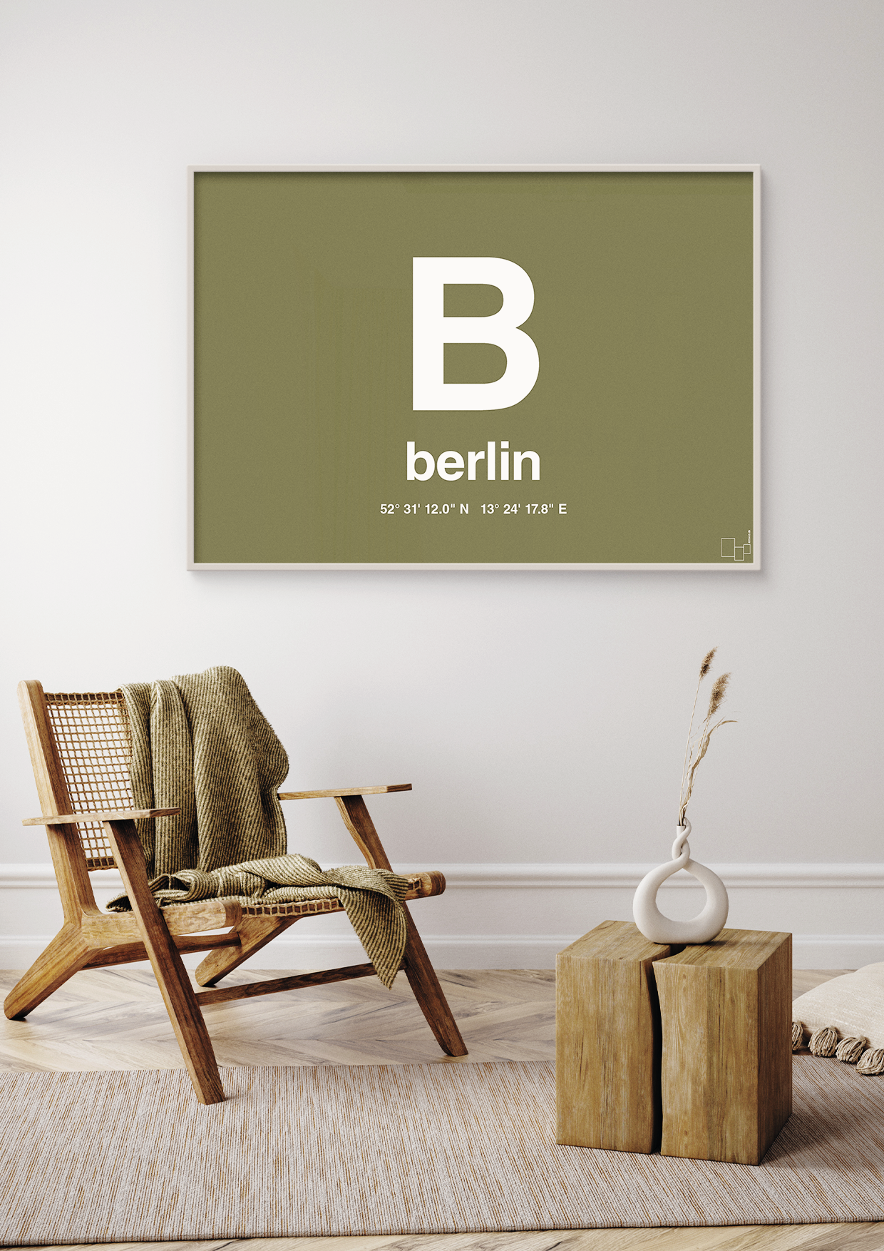 plakat: byplakat berlin med koordinater - graphic charcoal-Byer-A1two3