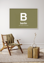 plakat: byplakat berlin med koordinater - rumba orange-Byer-A1two3