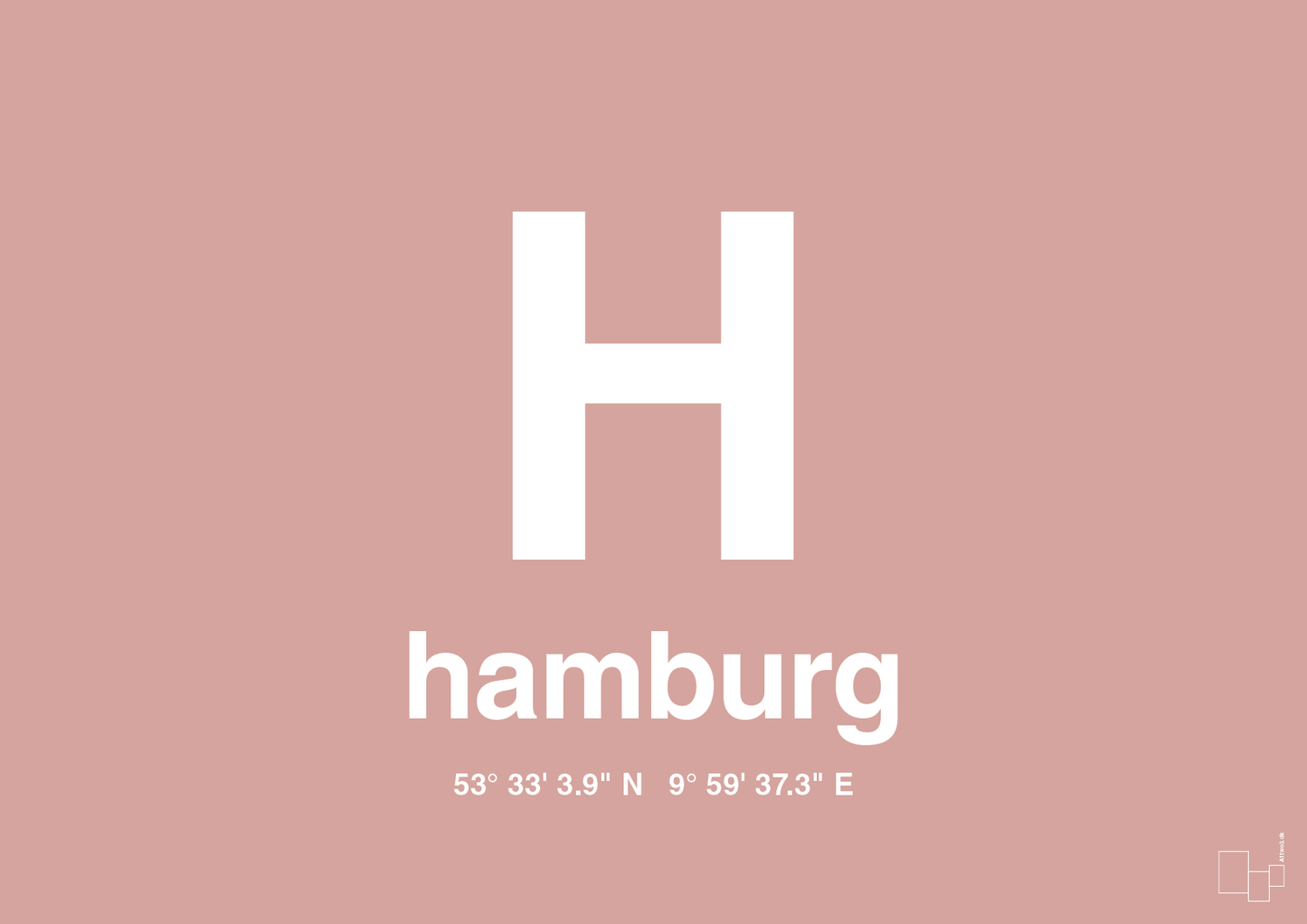 plakat: byplakat hamborg med koordinater - bubble shell-Byer-A1two3