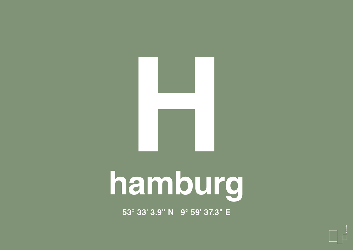 plakat: byplakat hamborg med koordinater - jade-Byer-A1two3