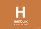 plakat: byplakat hamborg med koordinater - rumba orange-Byer-A1two3