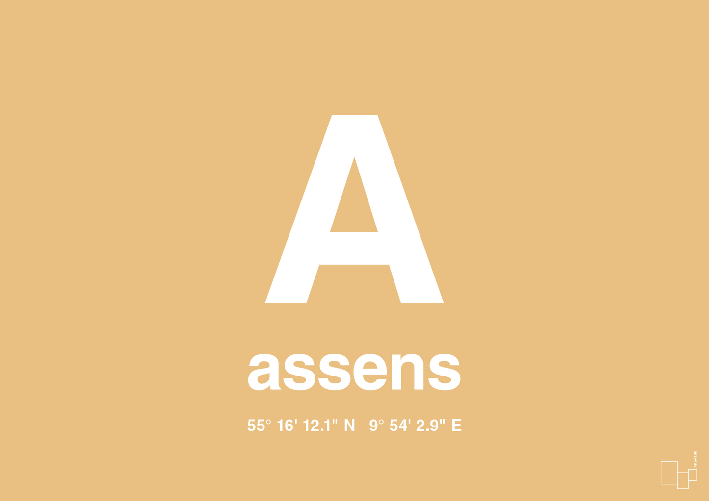 plakat: byplakat assens med koordinater - charismatic-Byer-A1two3