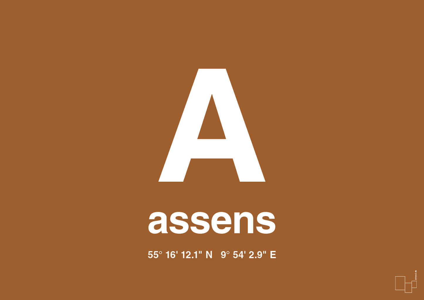 plakat: byplakat assens med koordinater - cognac-Byer-A1two3