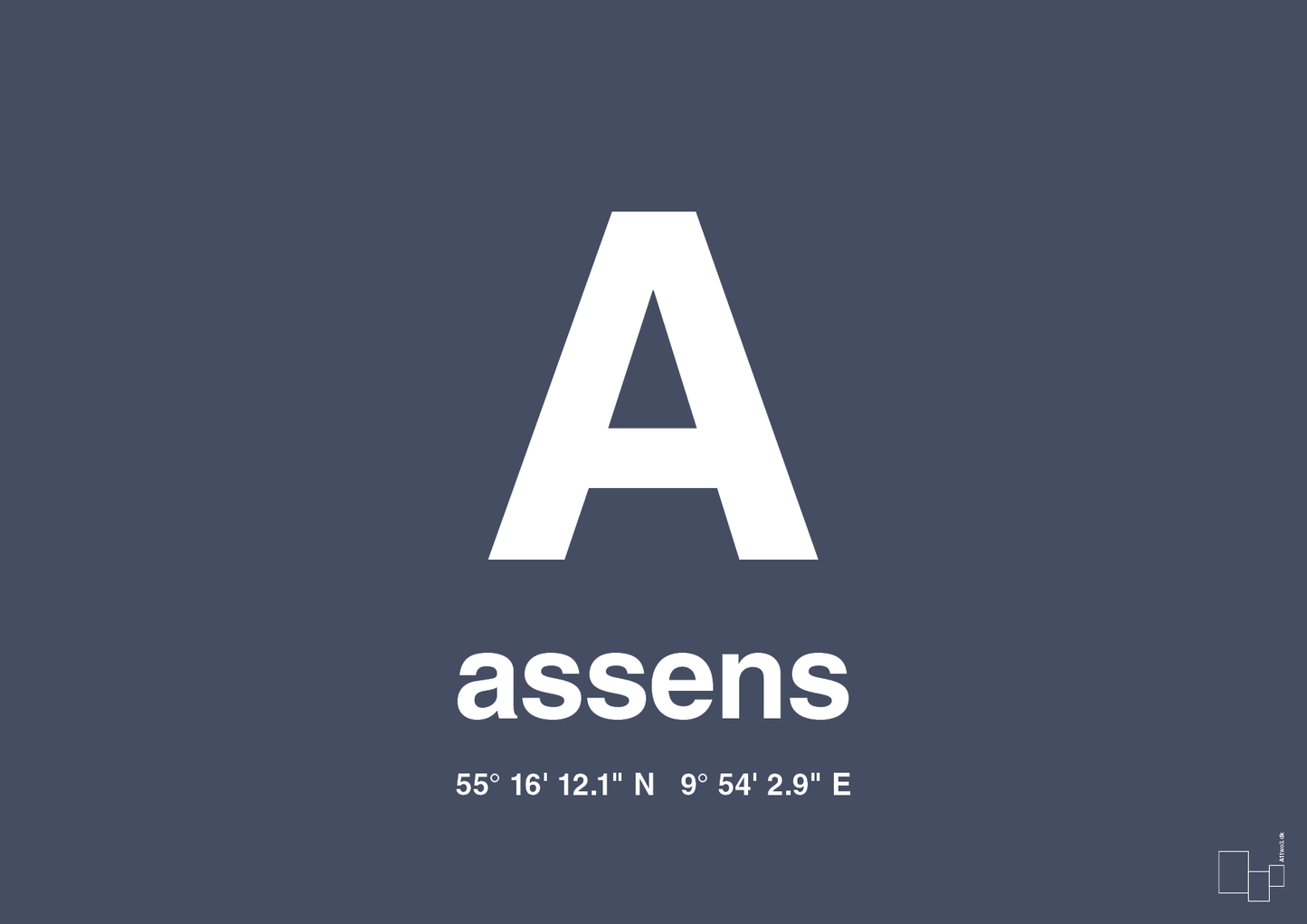 Byplakat assens med koordinater - petrol-Byer-A1two3