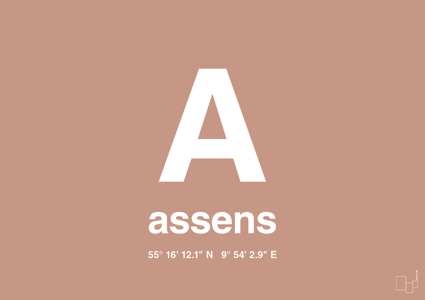 plakat: byplakat assens med koordinater - powder-Byer-A1two3