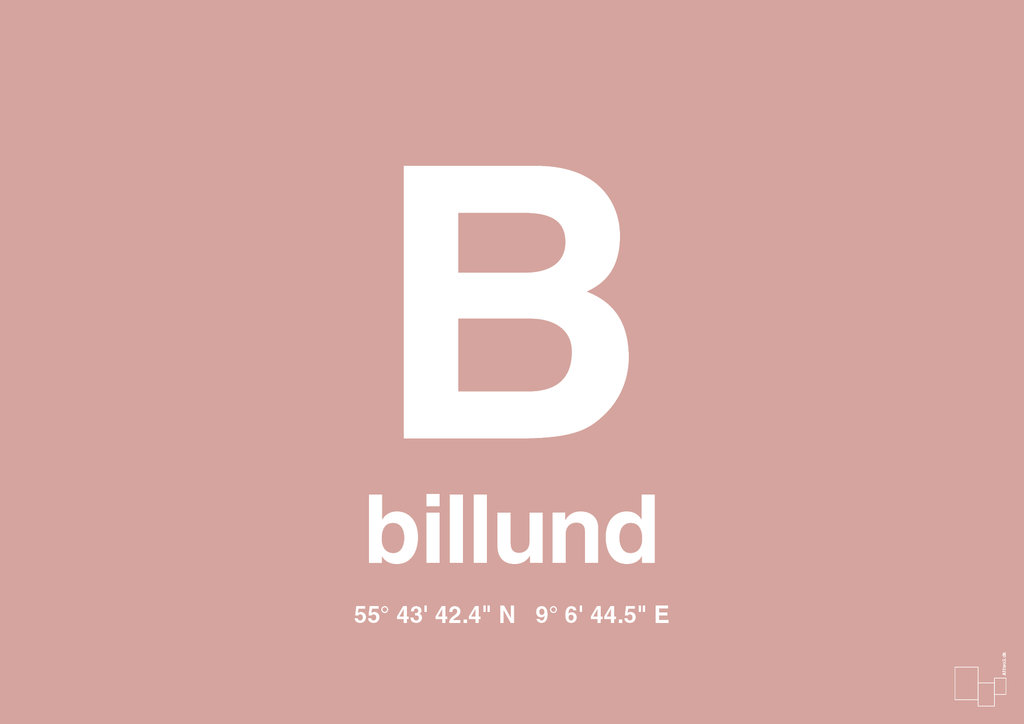 plakat: byplakat billund med koordinater - bubble shell-Byer-A1two3