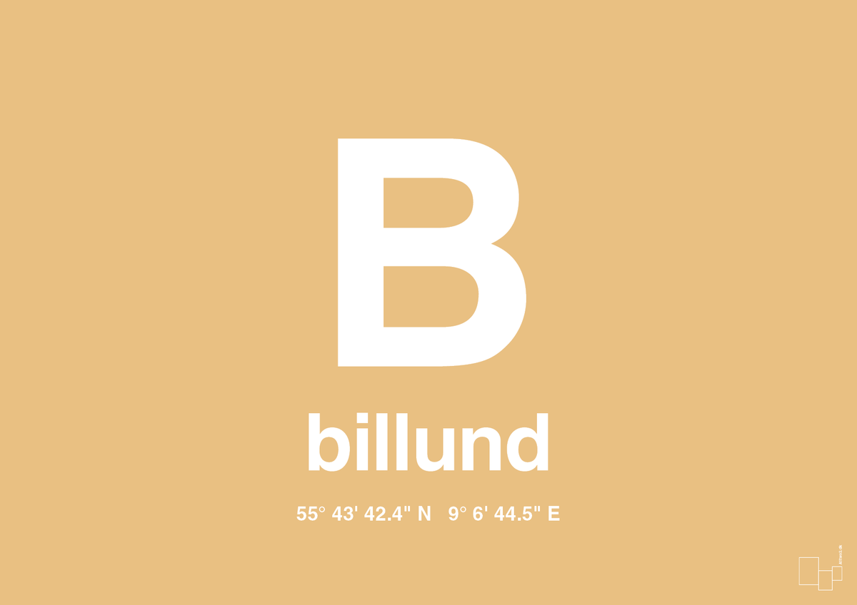 plakat: byplakat billund med koordinater - charismatic-Byer-A1two3