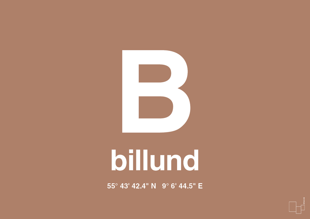 plakat: byplakat billund med koordinater - cider spice-Byer-A1two3