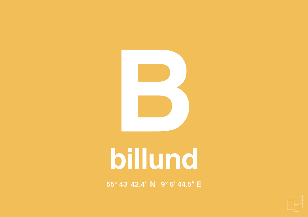 plakat: byplakat billund med koordinater - honeycomb-Byer-A1two3