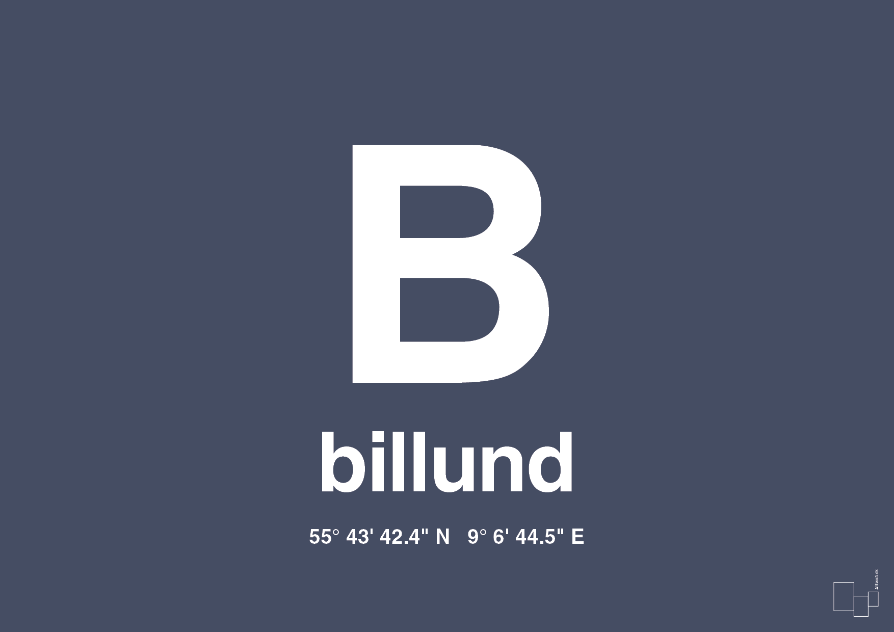 Byplakat billund med koordinater - petrol-Byer-A1two3