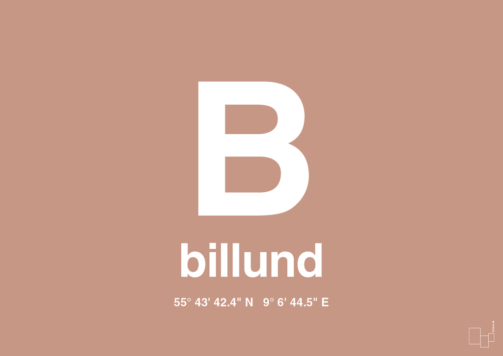 plakat: byplakat billund med koordinater - powder-Byer-A1two3