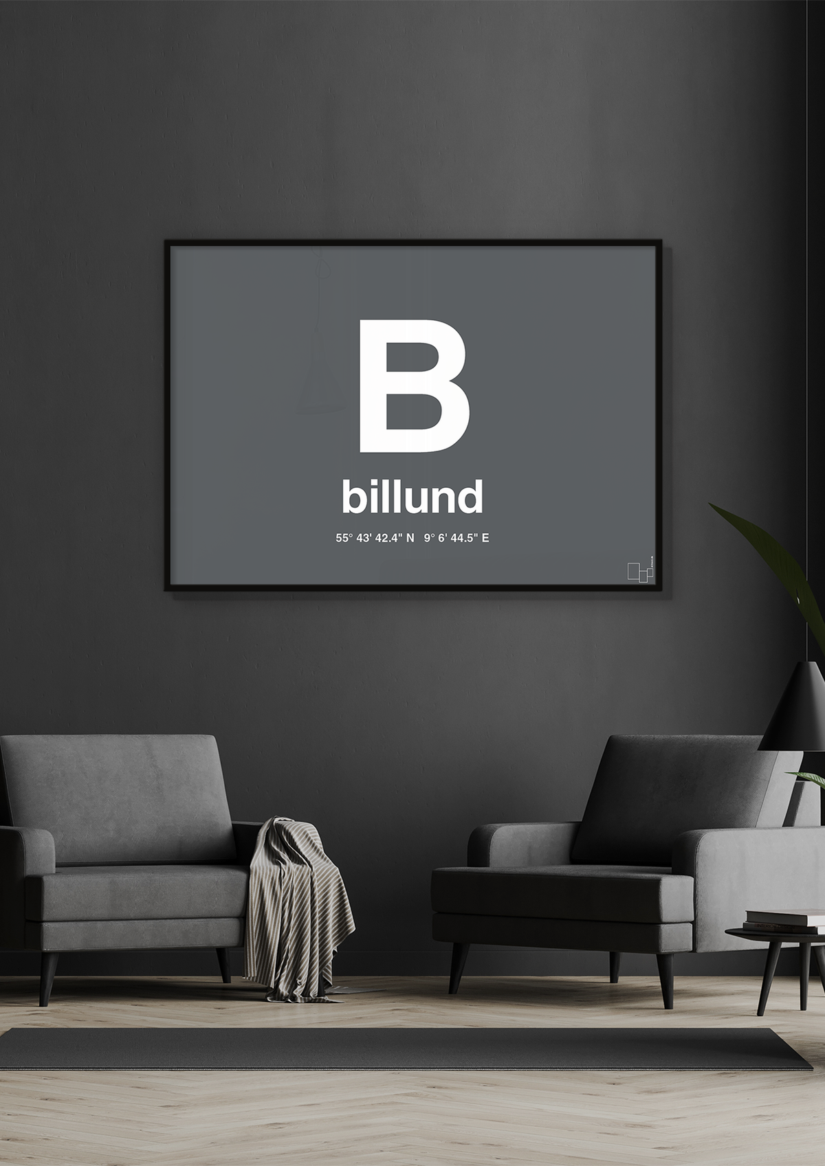 plakat: byplakat billund med koordinater - cider spice-Byer-A1two3