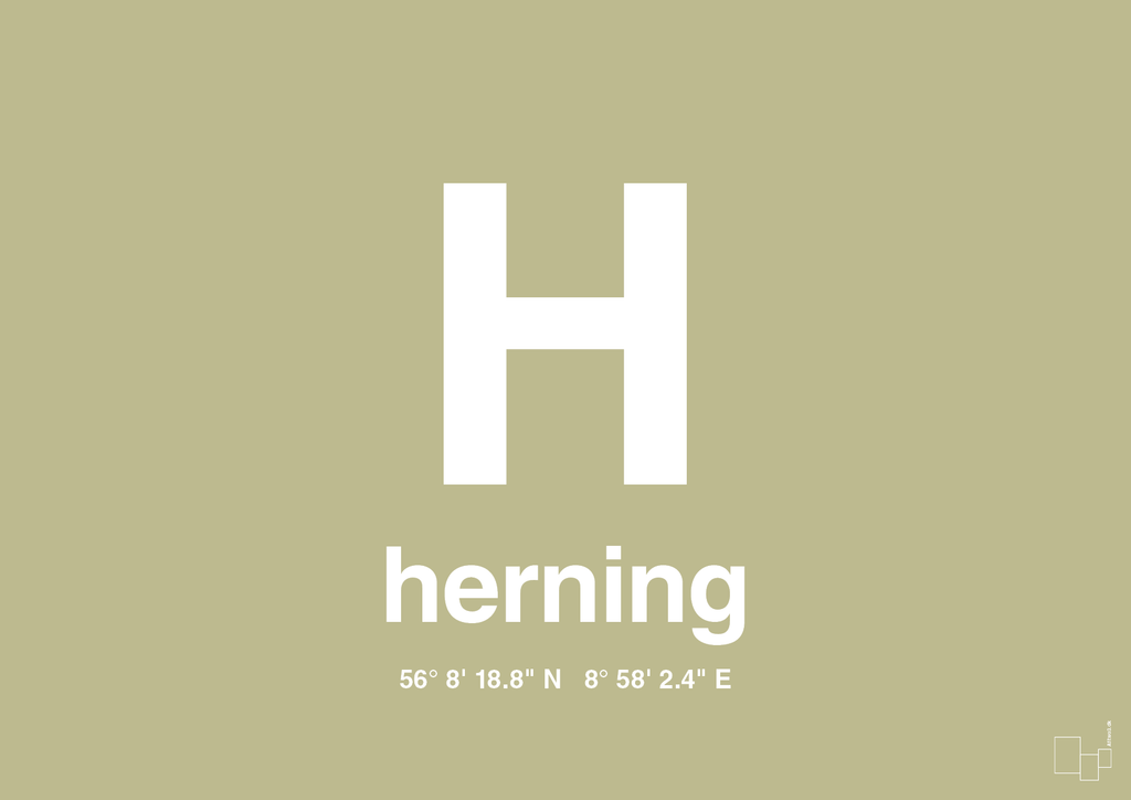 plakat: byplakat herning med koordinater - back to nature-Byer-A1two3