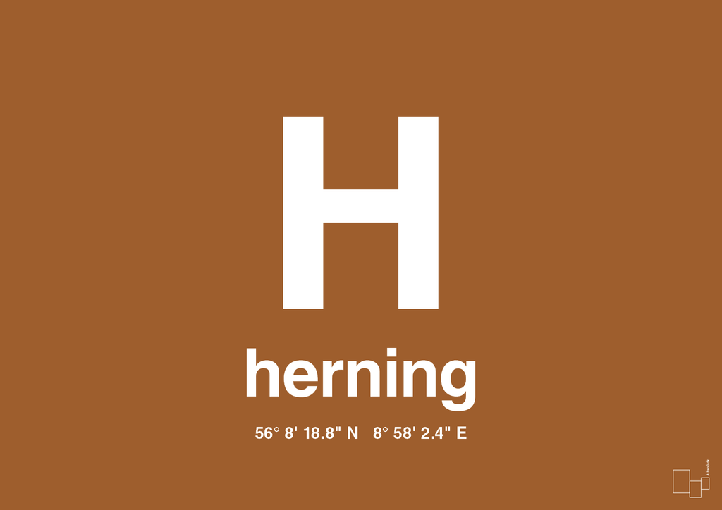 plakat: byplakat herning med koordinater - cognac-Byer-A1two3