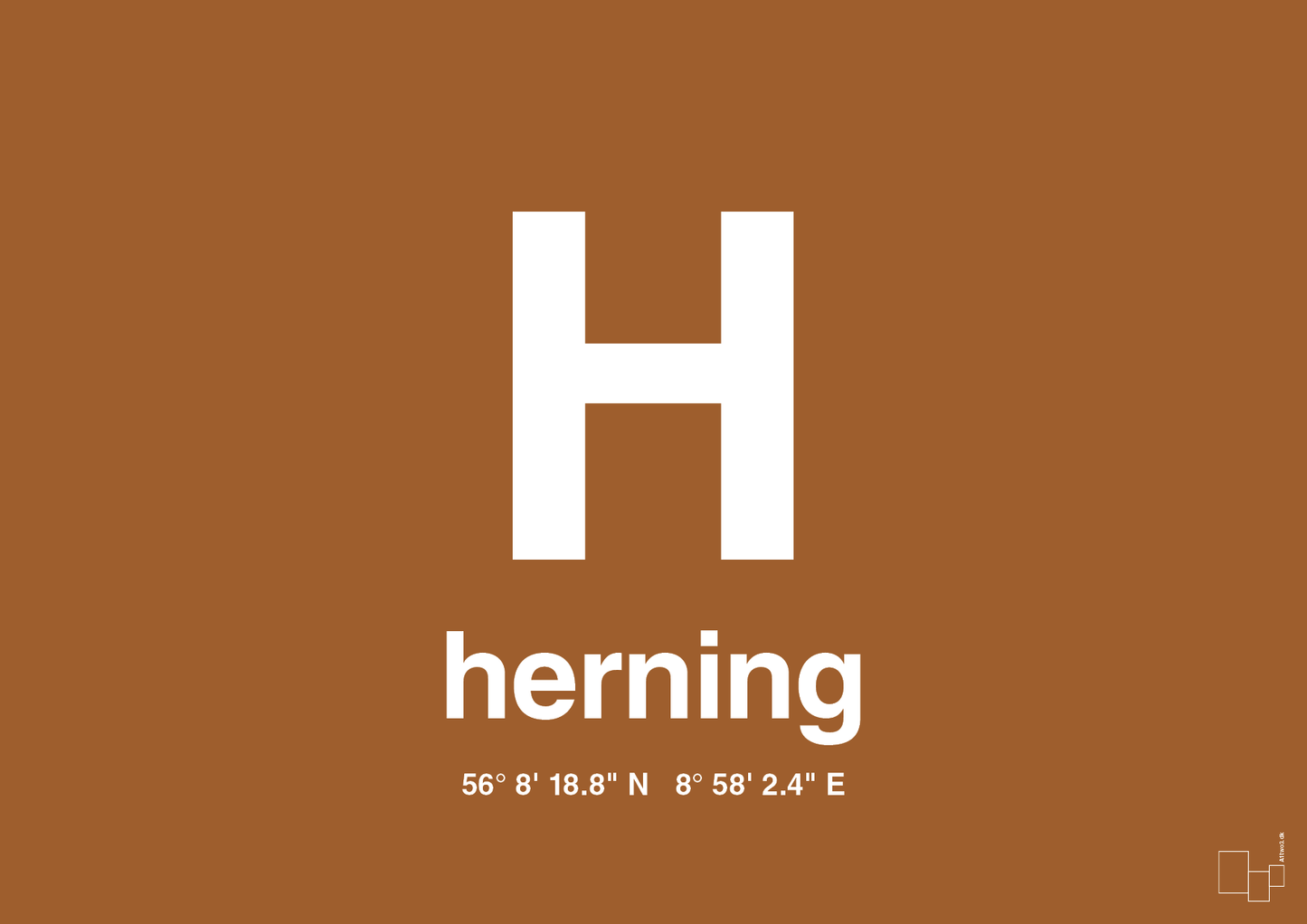 plakat: byplakat herning med koordinater - cognac-Byer-A1two3