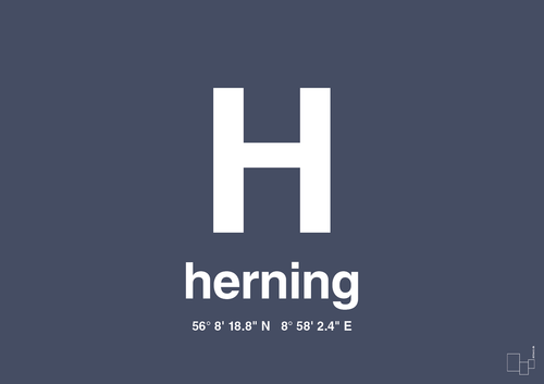 Byplakat herning med koordinater - petrol-Byer-A1two3