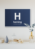 plakat: byplakat herning med koordinater - cognac-Byer-A1two3
