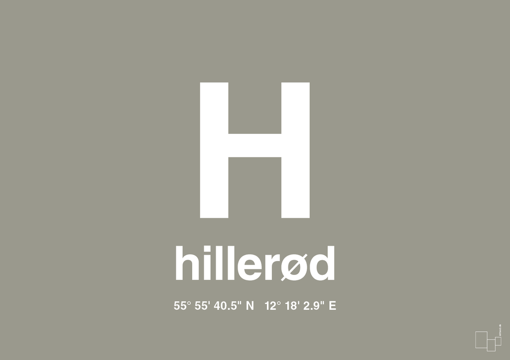 plakat: byplakat hillerød med koordinater - battleship gray-Byer-A1two3