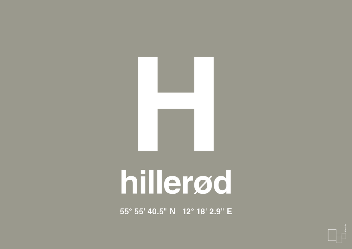 plakat: byplakat hillerød med koordinater - battleship gray-Byer-A1two3