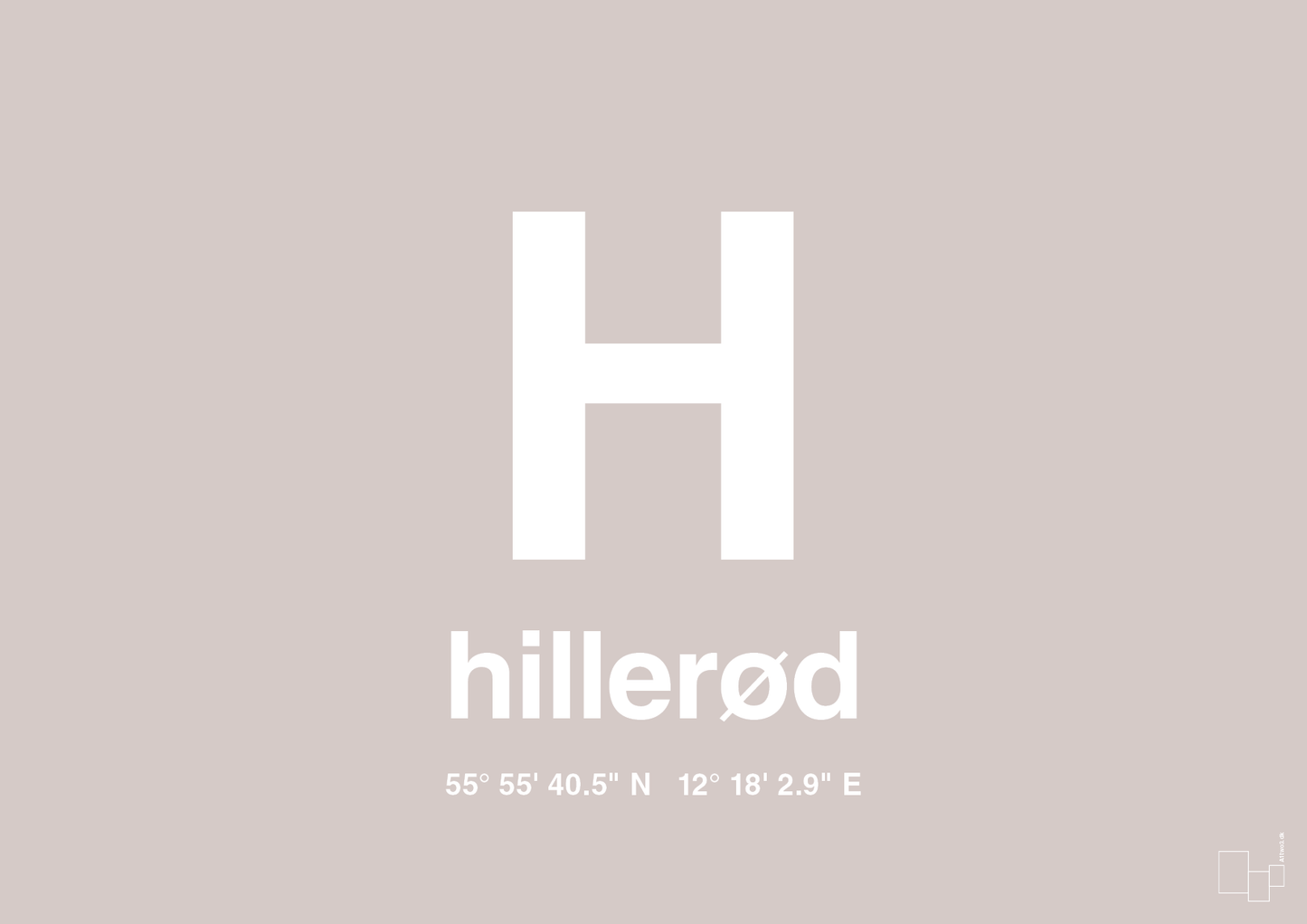 plakat: byplakat hillerød med koordinater - broken beige-Byer-A1two3