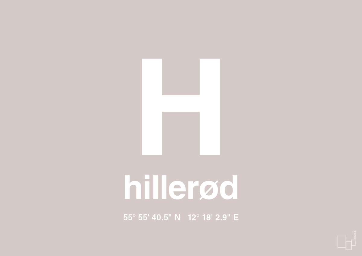 plakat: byplakat hillerød med koordinater - broken beige-Byer-A1two3
