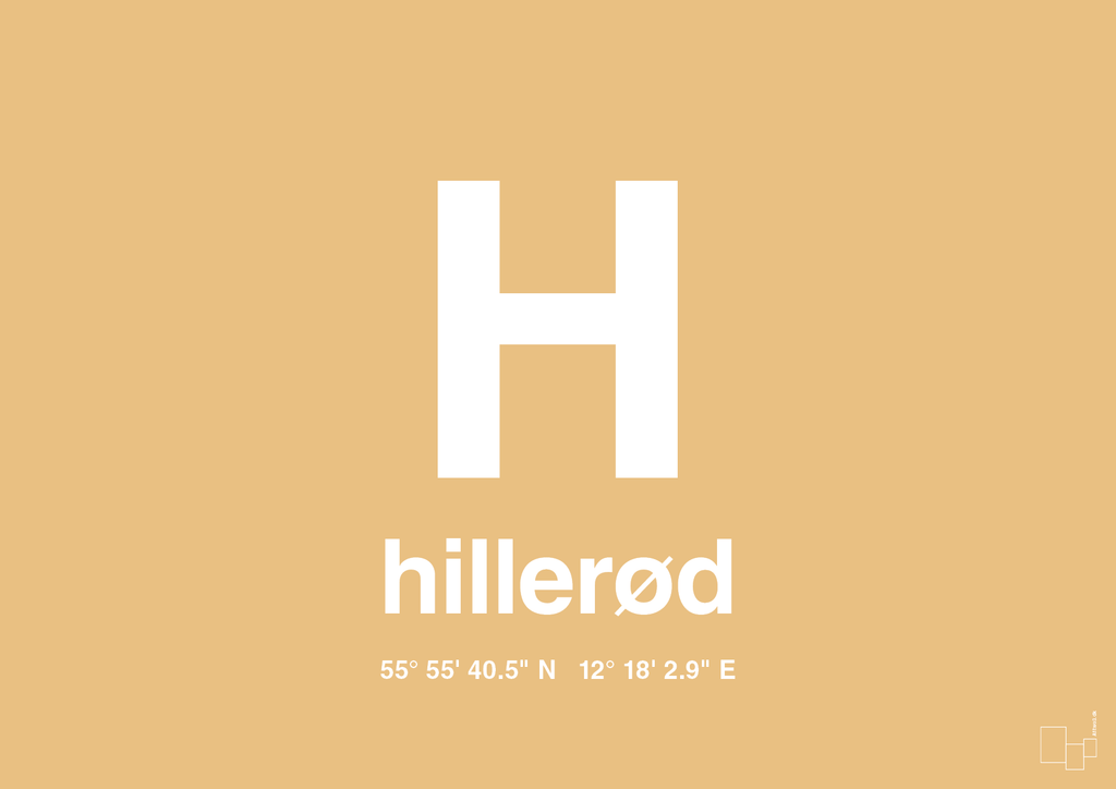 plakat: byplakat hillerød med koordinater - charismatic-Byer-A1two3