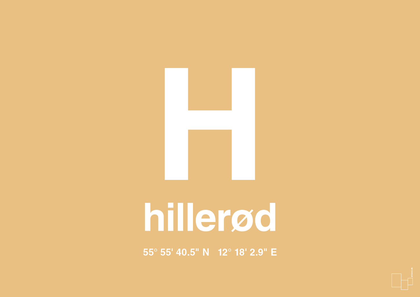 plakat: byplakat hillerød med koordinater - charismatic-Byer-A1two3