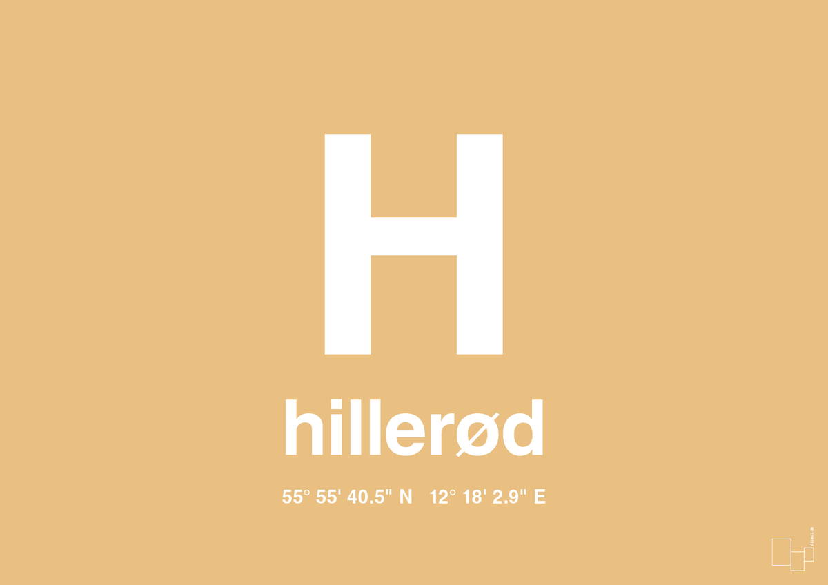 plakat: byplakat hillerød med koordinater - charismatic-Byer-A1two3