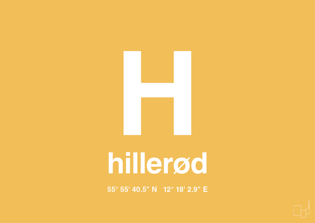 plakat: byplakat hillerød med koordinater - honeycomb-Byer-A1two3