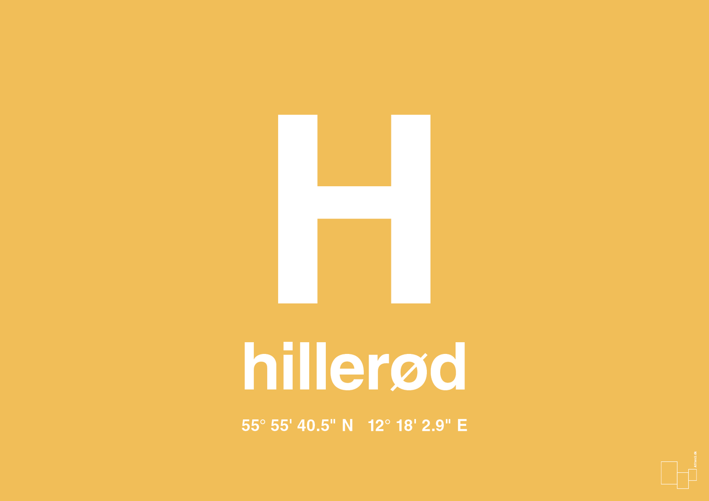 plakat: byplakat hillerød med koordinater - honeycomb-Byer-A1two3