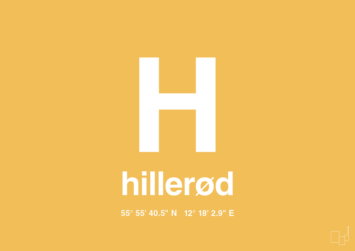 plakat: byplakat hillerød med koordinater - honeycomb-Byer-A1two3