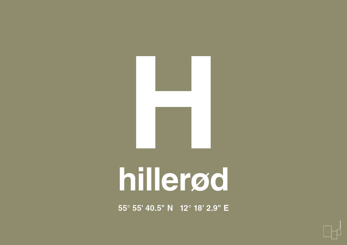 plakat: byplakat hillerød med koordinater - misty forrest-Byer-A1two3