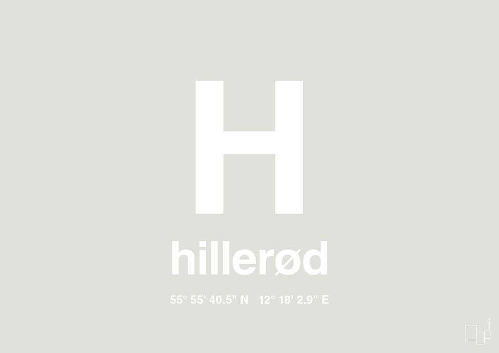 plakat: byplakat hillerød med koordinater - painters white-Byer-A1two3