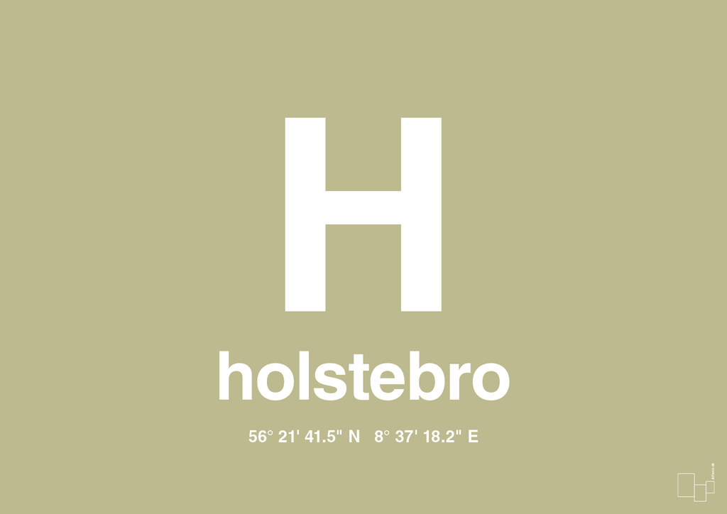 plakat: byplakat holstebro med koordinater - back to nature-Byer-A1two3