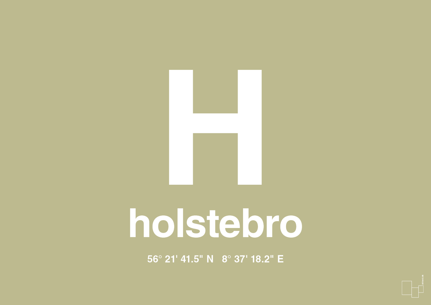 plakat: byplakat holstebro med koordinater - back to nature-Byer-A1two3