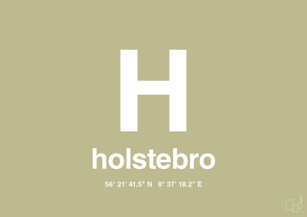plakat: byplakat holstebro med koordinater - back to nature-Byer-A1two3
