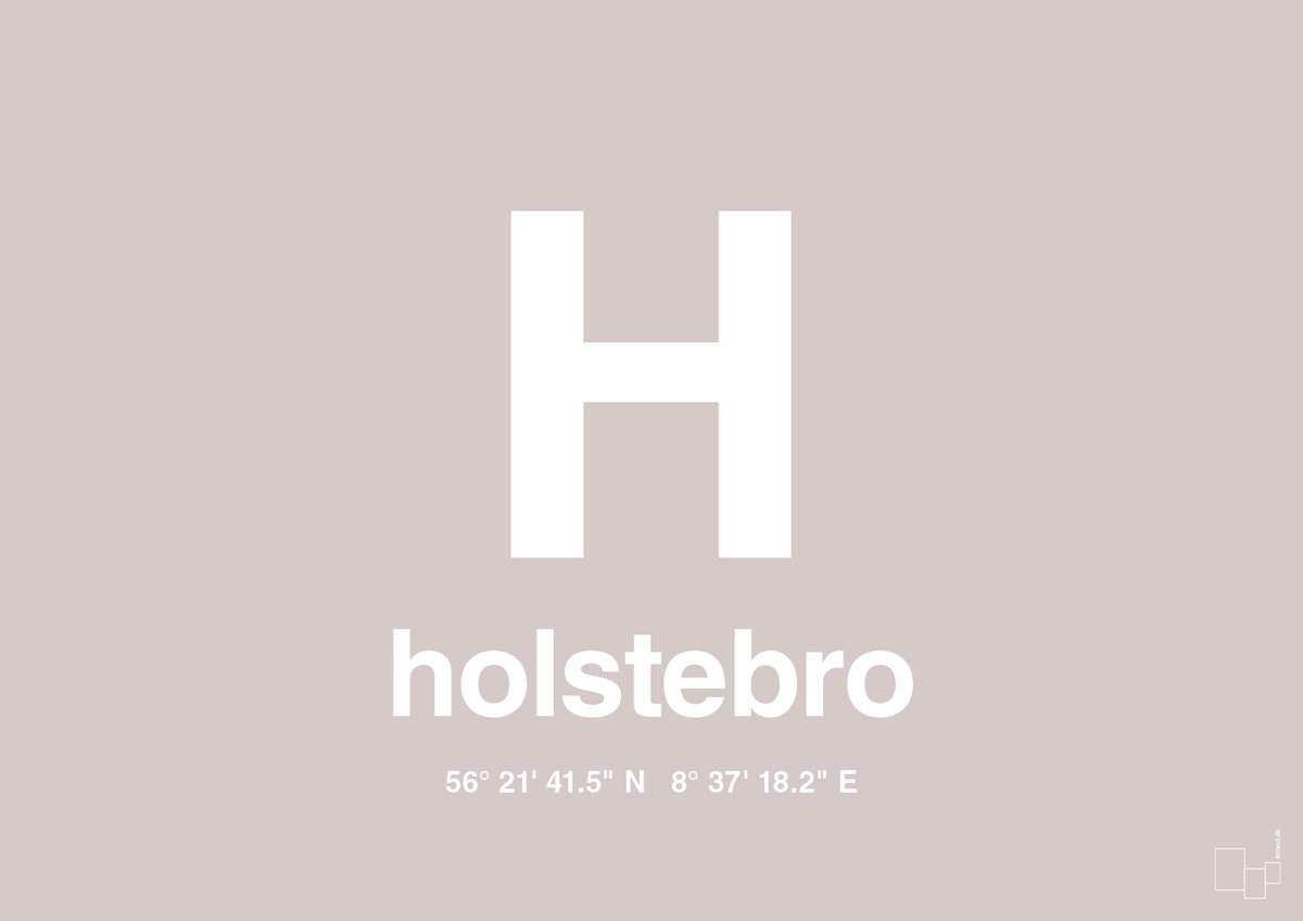 plakat: byplakat holstebro med koordinater - broken beige-Byer-A1two3