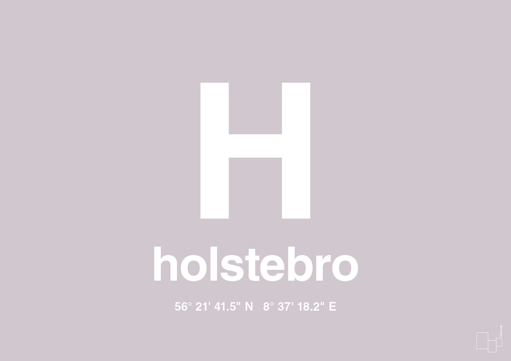 plakat: byplakat holstebro med koordinater - dusty lilac-Byer-A1two3