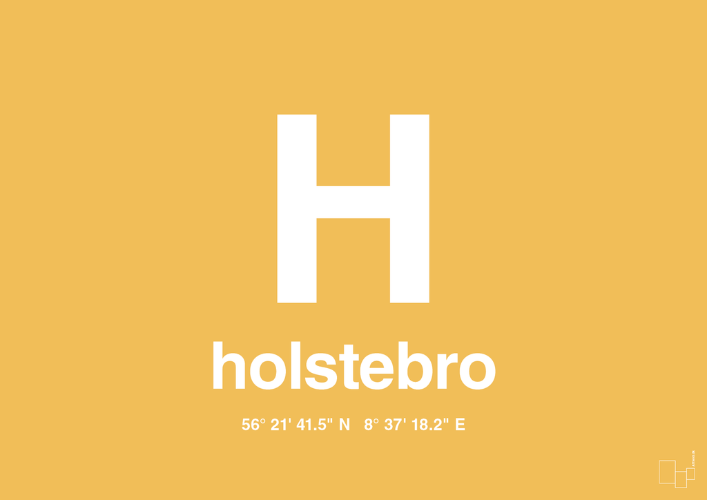 plakat: byplakat holstebro med koordinater - honeycomb-Byer-A1two3