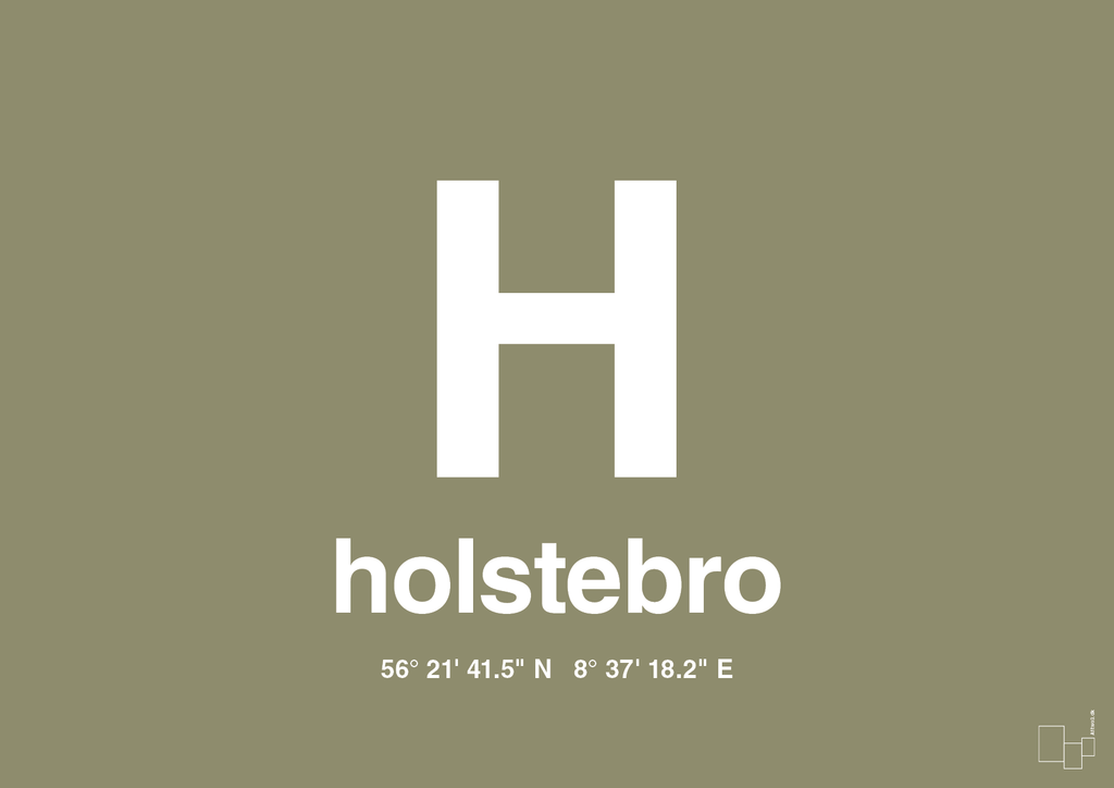 plakat: byplakat holstebro med koordinater - misty forrest-Byer-A1two3