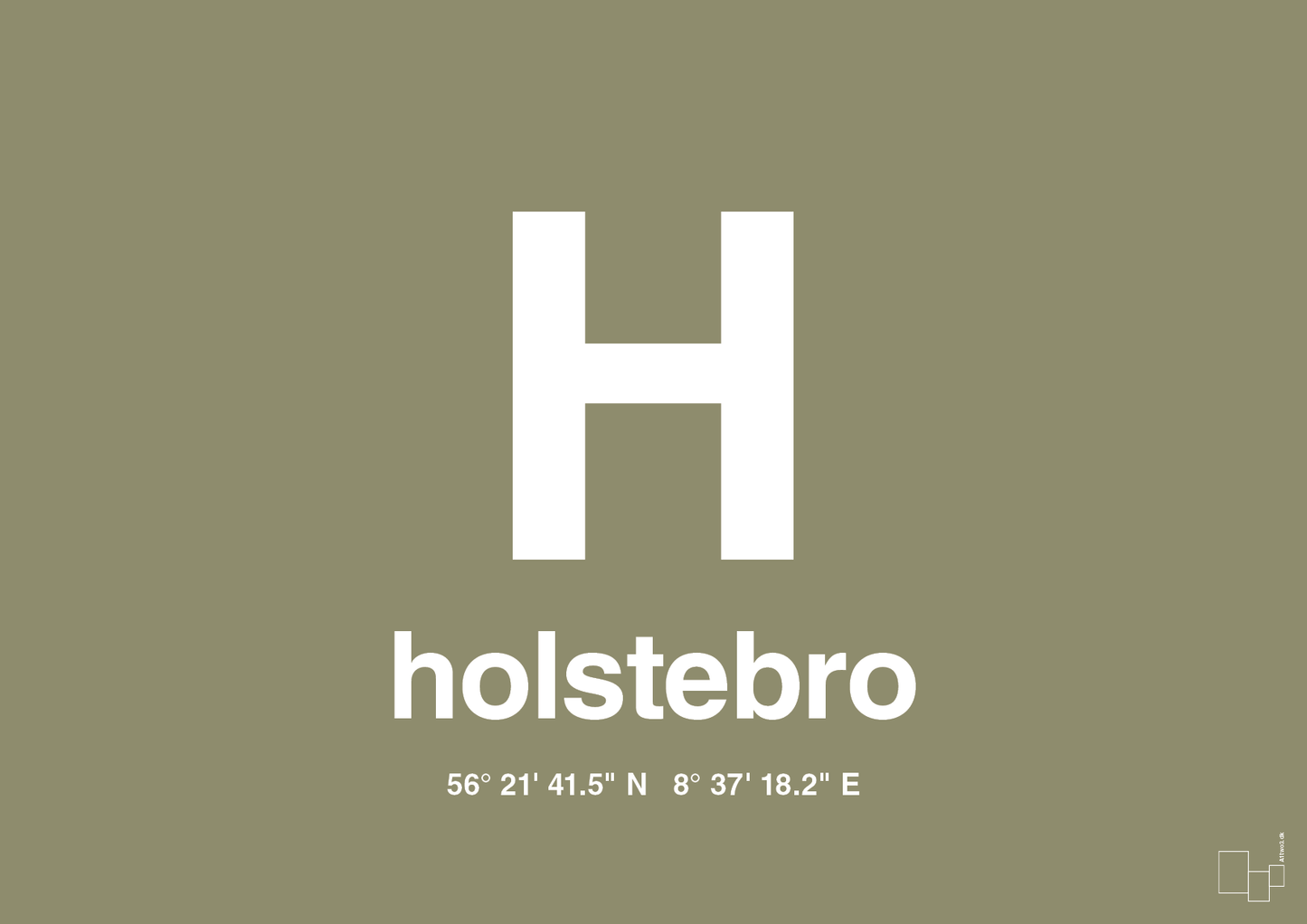 plakat: byplakat holstebro med koordinater - misty forrest-Byer-A1two3