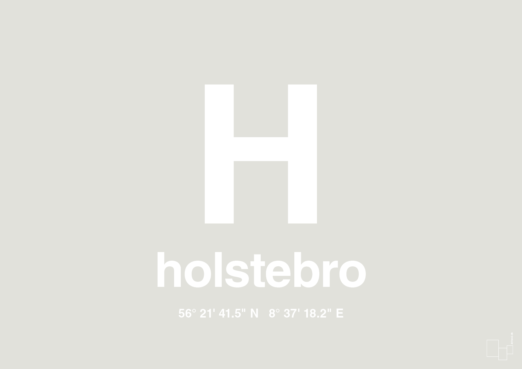 plakat: byplakat holstebro med koordinater - painters white-Byer-A1two3