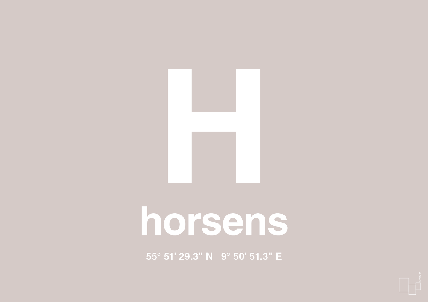 plakat: byplakat horsens med koordinater - broken beige-Byer-A1two3
