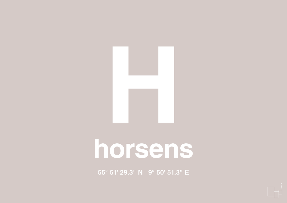 plakat: byplakat horsens med koordinater - broken beige-Byer-A1two3